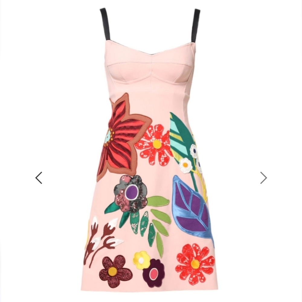 Dolce And Gabbana Pink Floral Print Dress NWT 40 Us12? - Picture 1 of 7